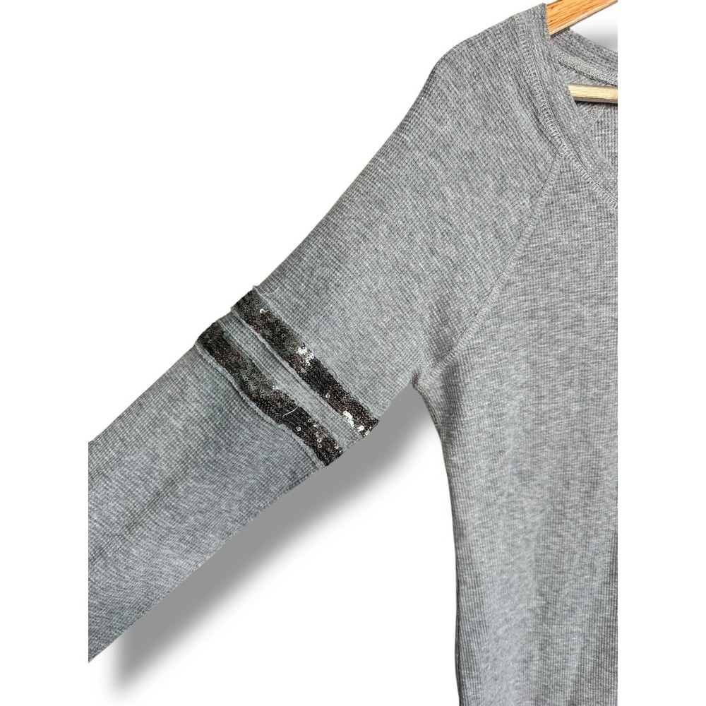 Harley Davidson Y2k Henley True Legend Thermal Top Sequin Bling Womens Large - Picture 3 of 8
